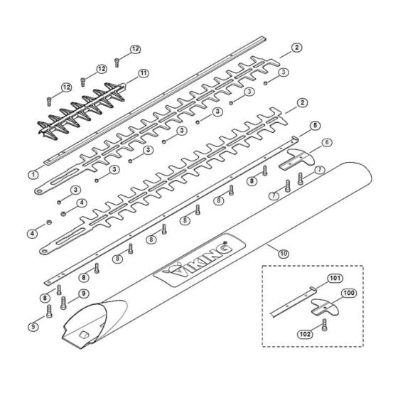 Cutter Bar Assembly  for Stihl/ Viking HE 805 Electric Hedge Trimmers