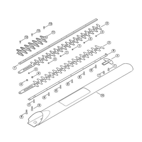 Cutter Bar Assembly  for Stihl/ Viking HE 810 Electric Hedge Trimmers