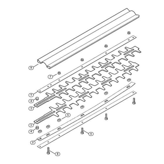 Cutter Bar Assembly -1 for Stihl/ Viking HEL 600 Electric Long Reach Hedge Trimmers