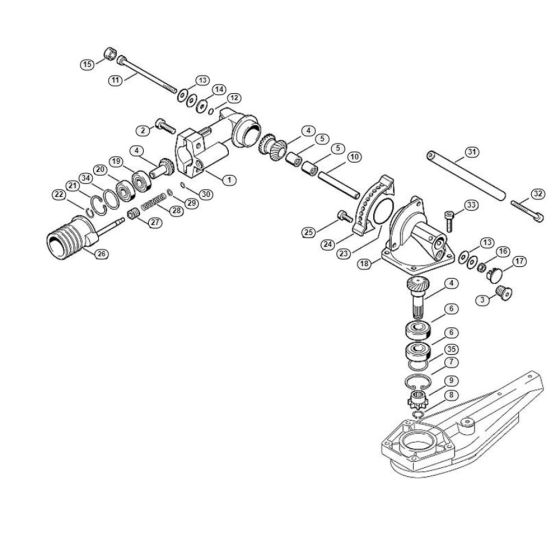 Gear Head HG 900 Assembly  for Stihl/ Viking HEL 700 K Electric Long Reach Hedge Trimmers