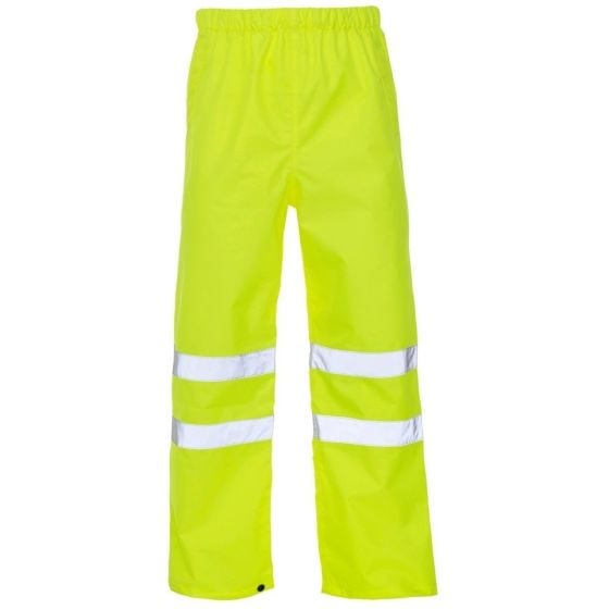 High-Visibility Waterproof Overtrousers - Yellow, Size: XXL