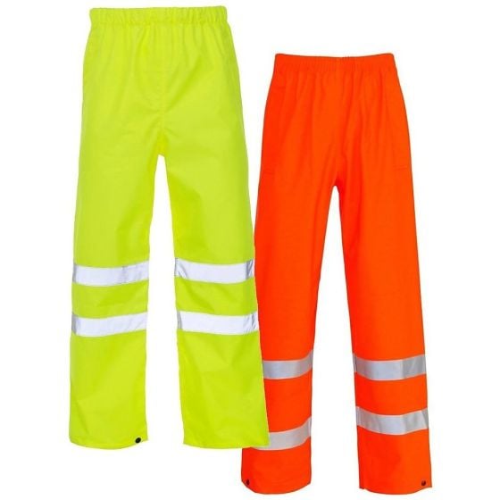 High Visibility Waterproof Overtrousers - Available In Yellow & Orange