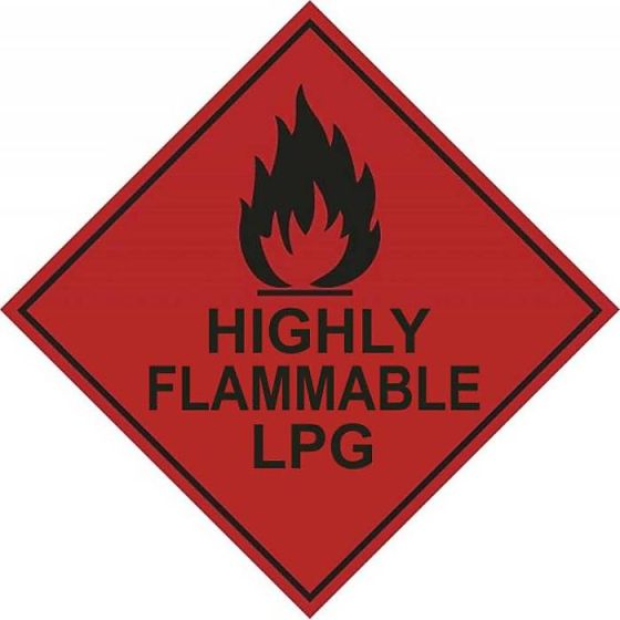 Highly Flammable LPG Hazard Warning Diamond Label