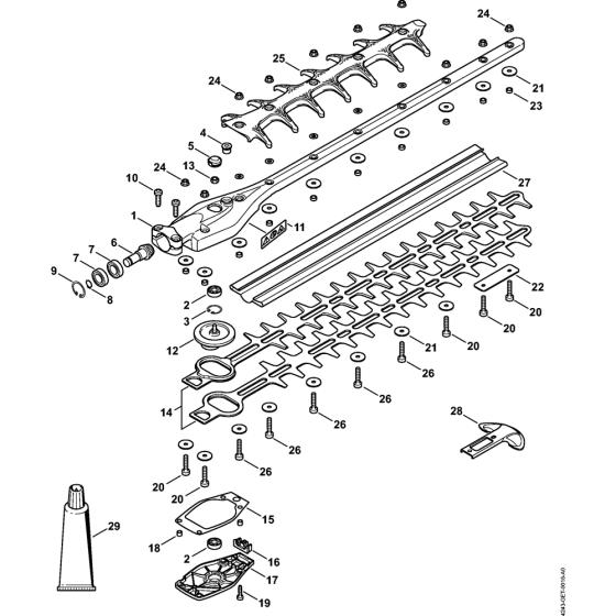 Gear head 0 deg. 500 mm for Stihl HL-KM KombiTool