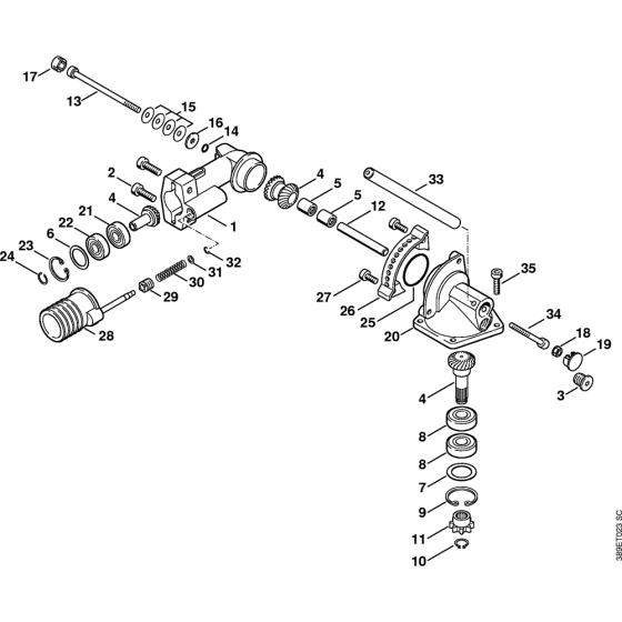 Angle drive 0 deg. - 90 deg. (24.2005) for Stihl HL-KM 0-90 KombiTool