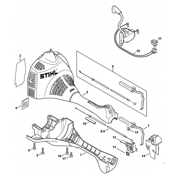 Motor Housing Assembly for Stihl HL45 Long Reach Hedgetrimmers