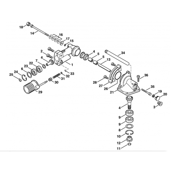 Angle Drive 0 degree - 90 degree (46.2000) Assembly for Stihl HL75 Long Reach Hedgetrimmers