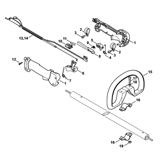 Handle Assembly for Stihl HL90K Long Reach Hedgetrimmers