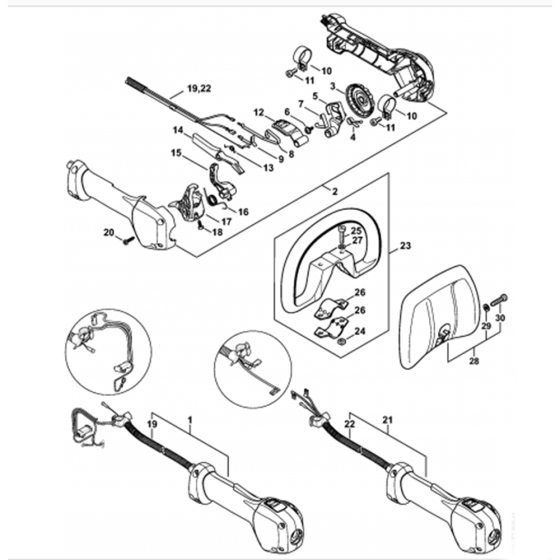 Control Handle Assembly for Stihl HL91K Long Reach Hedgetrimmers