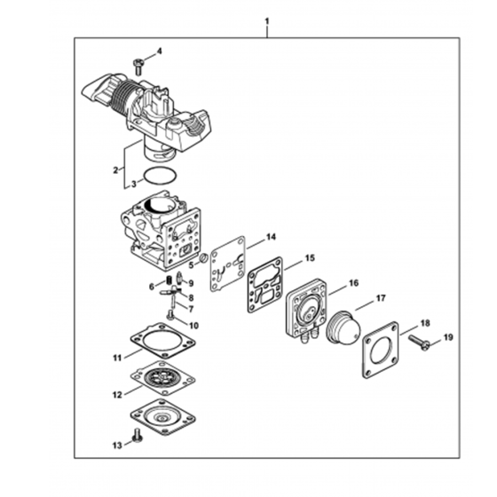 Carburetor 4149/02 from Serial Number 514507400 Assembly for Stihl HL94 Long Reach Hedgetrimmers