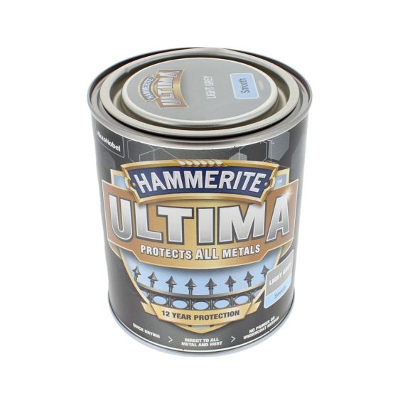 Hammerite Ultima Metal Paint Smooth Light Grey - 750ml