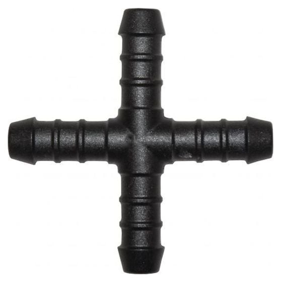 Plastic X Shaped Hose Connector Fittings (Black)