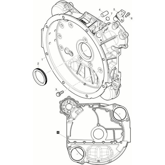 Intermediate Housing SAE5 Assembly for HATZ 4H50T.10 Engines