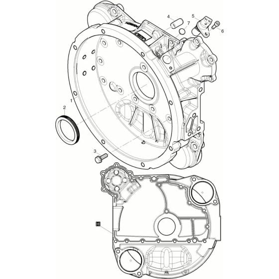 Intermediate Housing SAE5 Assembly for HATZ 4H50T.11 Engines