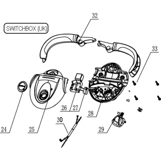 Switchbox Assembly for Husqvarna HOVER VAC 270 Electric Lawnmowers