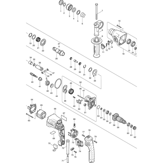 Main Assembly for Makita HR1830 Rotary Hammer Drill