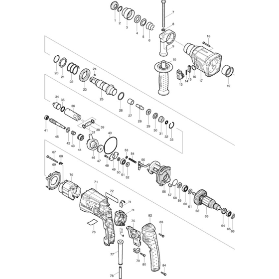 Main Assembly for Makita HR2230 Rotary Hammer Drill