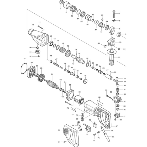 Main Assembly for Makita HR2420 Rotary Hammer Drill