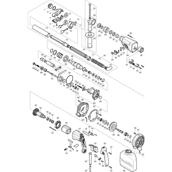 Main Assembly for Makita HR2432 Rotary Hammer Drill