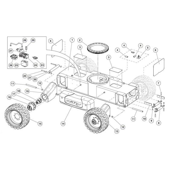 Base Assembly for Nifty Lift HR28 SP85 4X4 Access Platforms