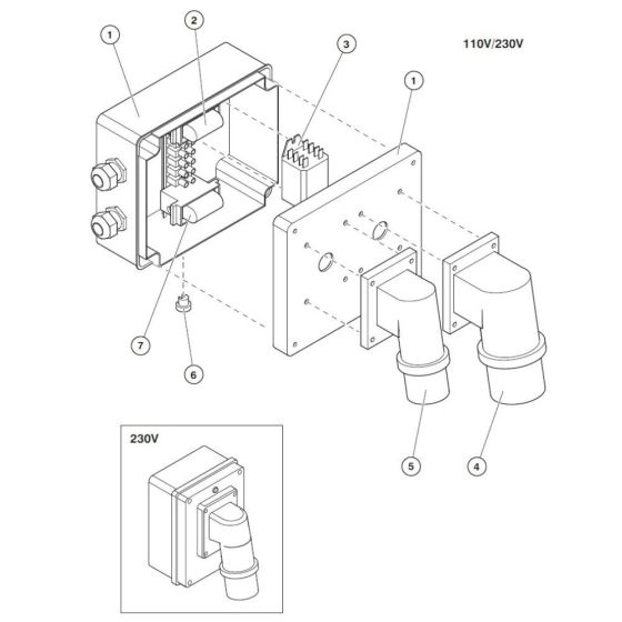 Charger Inlet (Hybrid) Assembly for Nifty Lift HR28 SP85 4X4 Access Platforms