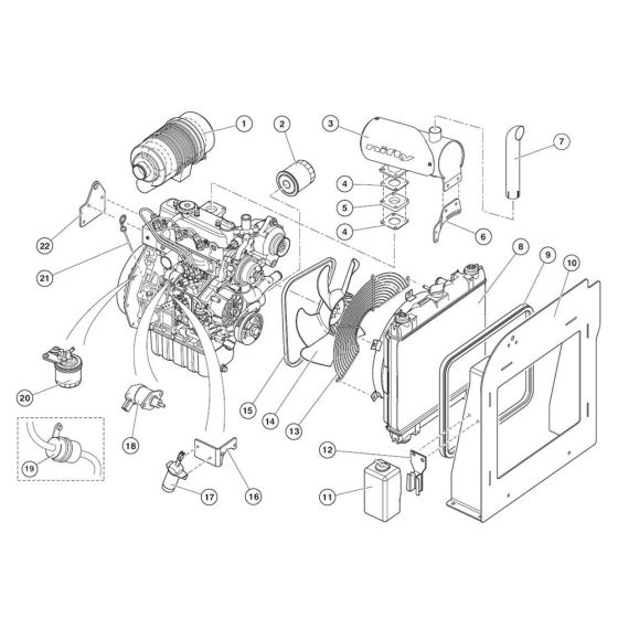 Diesel Engine (Hybrid) Assembly for Nifty Lift HR28 SP85 4X4 Access Platforms