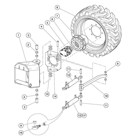 Front Axle Assembly for Nifty Lift HR28 SP85 4X4 Access Platforms