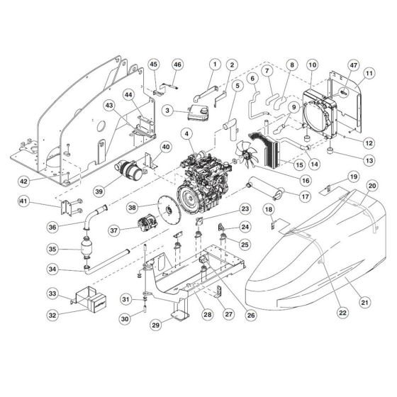 Superstructure Diesel (Engine Side) Assembly for Nifty Lift HR28 SP85 4X4 Access Platforms
