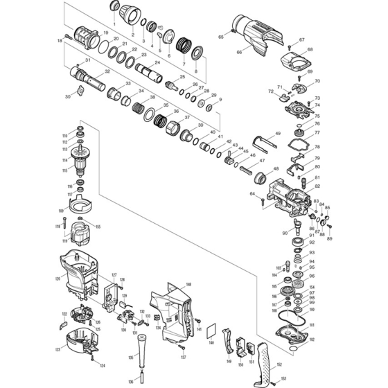 Main Assembly for Makita HR3540C Rotary Hammer Drill