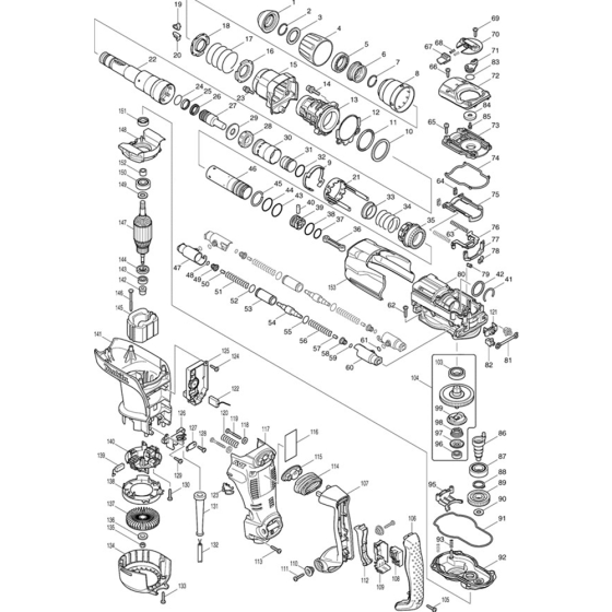 Main Assembly for Makita HR4011C Rotary Hammer Drill