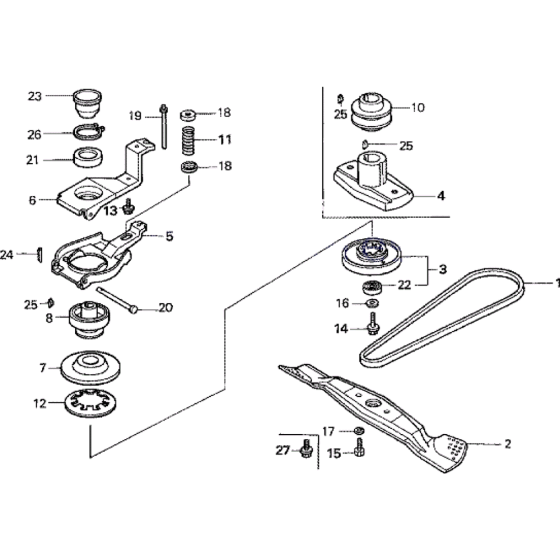 Blade-2 Assembly for Honda HRB425-CQX Lawn Mowers