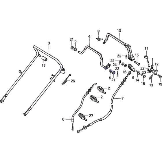 Handles Assembly for Honda HRB476C-QXE Lawn Mowers