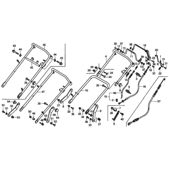 Handle Pipe for Honda HRD535 - HXE Lawn Mower