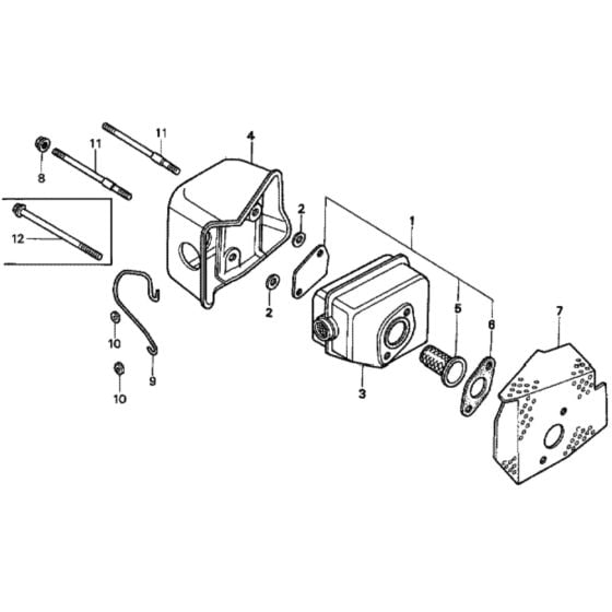 Muffler for Honda HRD535 - HXE Lawn Mower