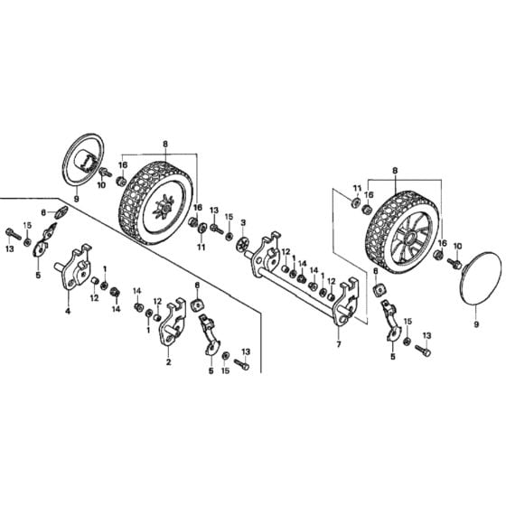 Front Wheel for Honda HRD535 - QME Lawn Mower