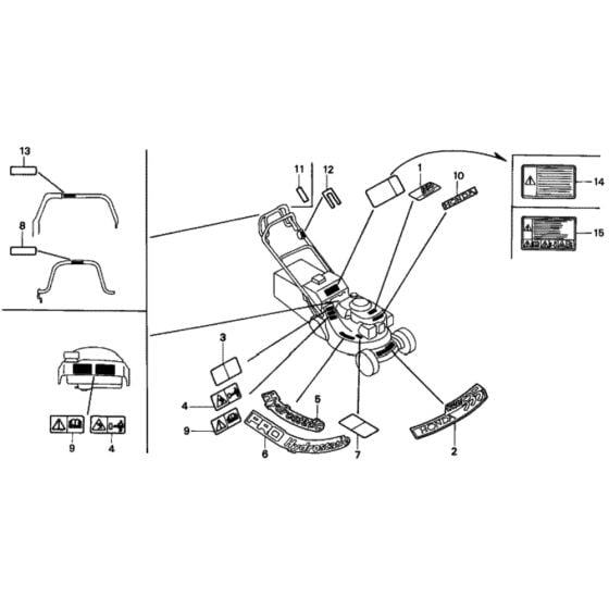 Label for Honda HRD535 - QME Lawn Mower