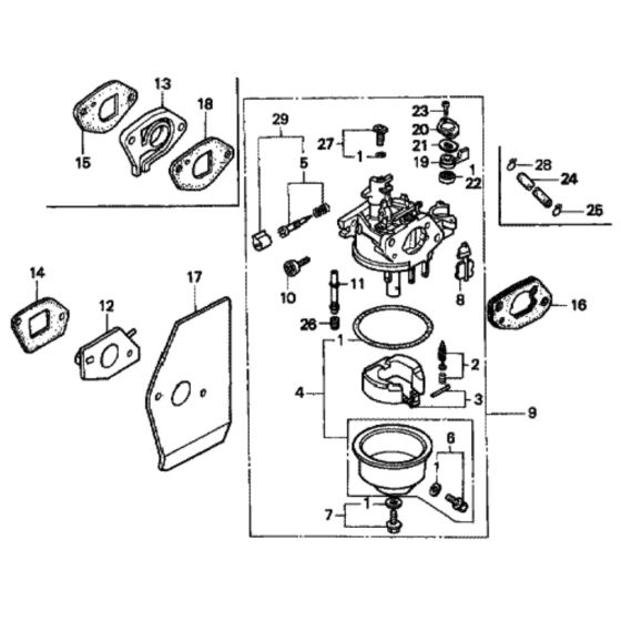 Carburetor for Honda HRD535 - SME Lawn Mower