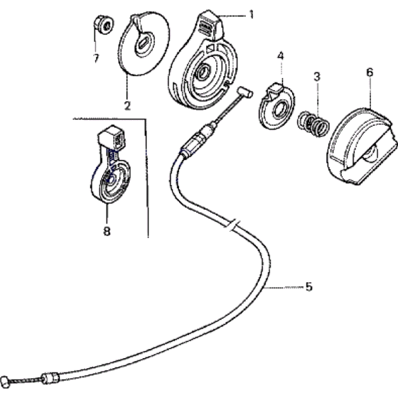 Throttle Lever and Cable Assembly for Honda HRD535 MEM Pro Lawnmower