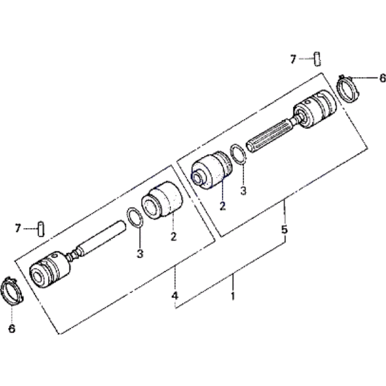 Shaft/ Joint Assembly for Honda HRD535 MEM Pro Lawnmower