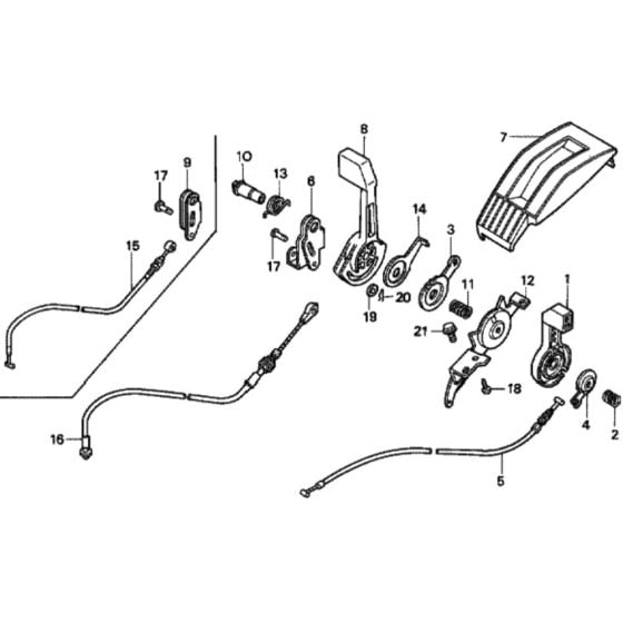 Throttle Lever for Honda HRD536C - HXE Lawn Mower