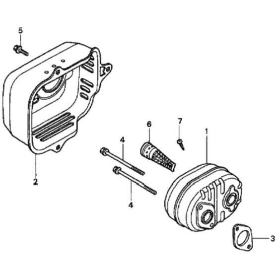 Muffler for Honda HRD536C - HXE Lawn Mower