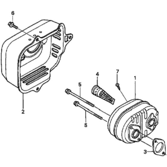 Muffler for Honda HRD536C2 - HXE Lawn Mower