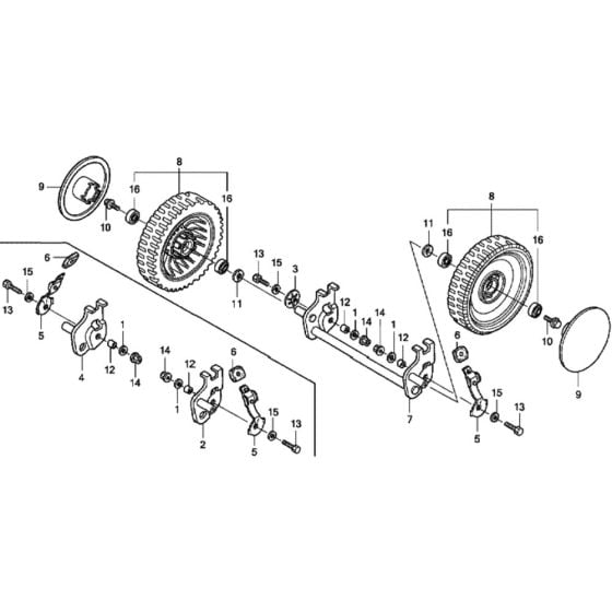 Front Wheel for Honda HRD536C2 - HXEE Lawn Mower