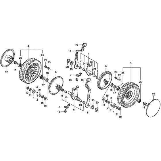 Rear Wheel for Honda HRD536C2 - TXE Lawn Mower