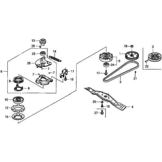 Rotary Blade for Honda HRD536C2 - TXE Lawn Mower