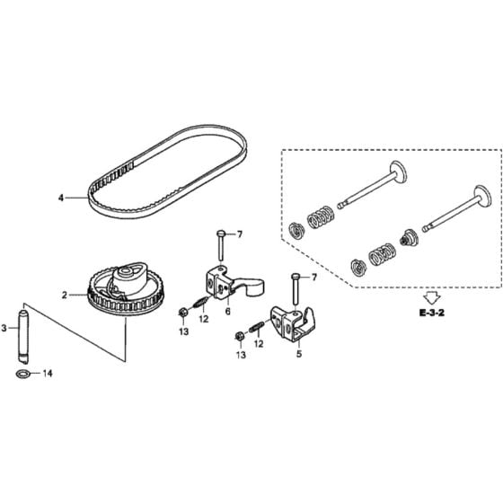 Camshaft Pulley for Honda HRD536C2 - TXE Lawn Mower