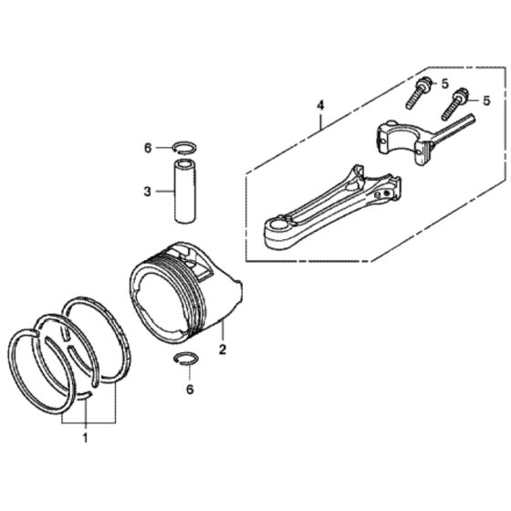 Piston/Connecting Rod for Honda HRG415C1 (IZY) - PDEE Lawn Mower