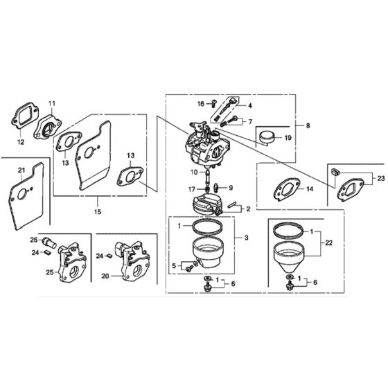 Carburetor for Honda HRG415C1 (IZY) - PDEE Lawn Mower