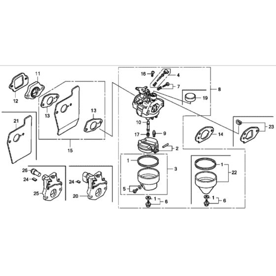 Carburetor for Honda HRG415C1 (IZY) - SDEE Lawn Mower