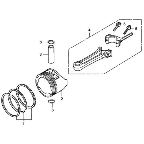 Piston/ Connecting Pulley for Honda HRG415C2 (IZY) - PDE Lawn Mower